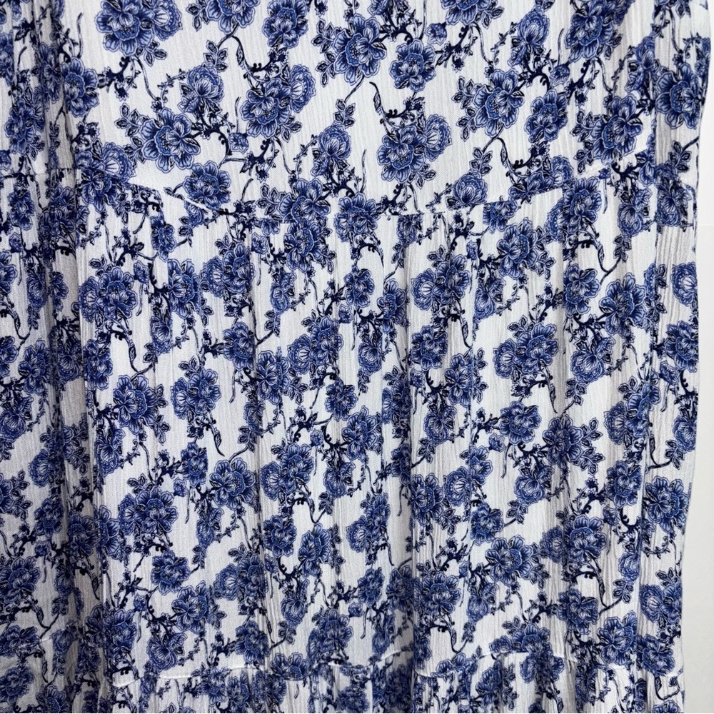 Rachel Ashwell Blue and White Floral Dress Women’s Small Sleeveless Lined Midi - Picture 5 of 8